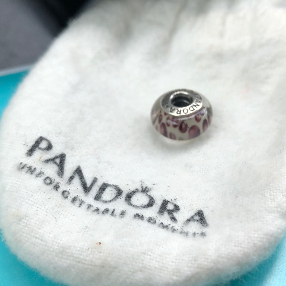 Pandora Purple Leopard Murano Glass Charm